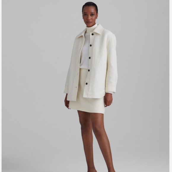 NWT Club Monaco Quilted Boucle Shirt Jacket Size SMALL - Picture 2 of 7